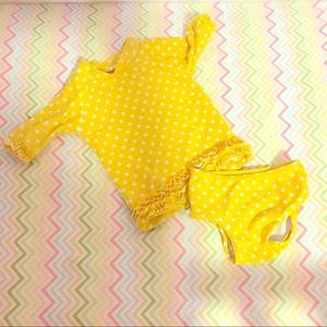 Yellow Polka Dot Two Piece